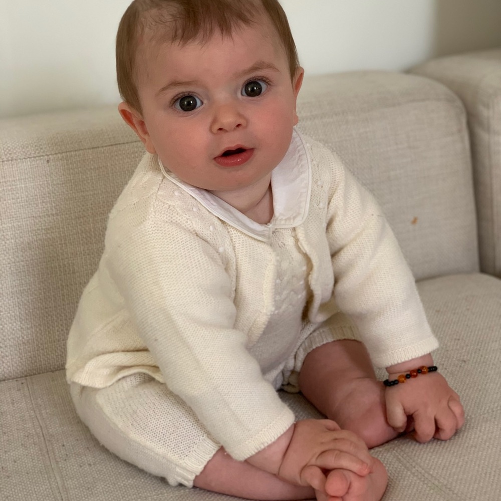 Magdalena Esposito  christening two piece knit outfit wool newborn